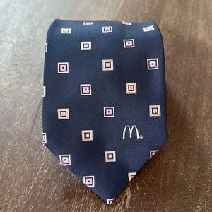 Vintage McDonald’s Navy Blue Purple Box Design Neck Tie